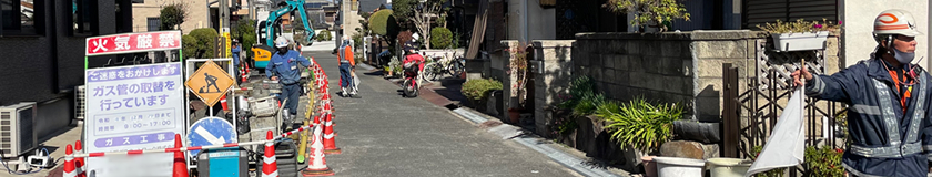 大阪府藤井寺市での交通誘導警備の写真