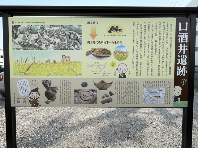 口酒井遺跡の看板