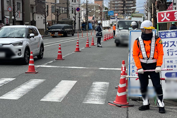 尼崎市のガス管取替工事現場の様子(202.03.19)